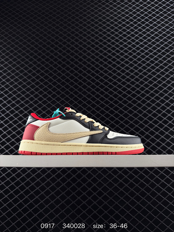 140 AJ1倒勾Travis Scott x Air Jordan 1 ” Reverse Mocha “ AJ1乔1 TS 闪电 联名倒钩 低帮文化篮球鞋 货号:DM7866-100 尺码:36