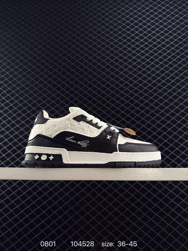 140 Louis Vuitton/广东原产，采用皮革鞋面材质，，内里全小羊皮打造及去味海玻璃脚垫，外置耐磨橡胶大底❗全新LVLouis Vuitton Remarque Low经典低帮系带休闲运动百