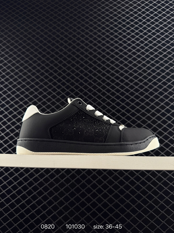 150 Gucci/古驰 21秋季复古白色GG印花压纹皮革厚底松糕运动鞋小白鞋 ID：101030 尺码：36～4