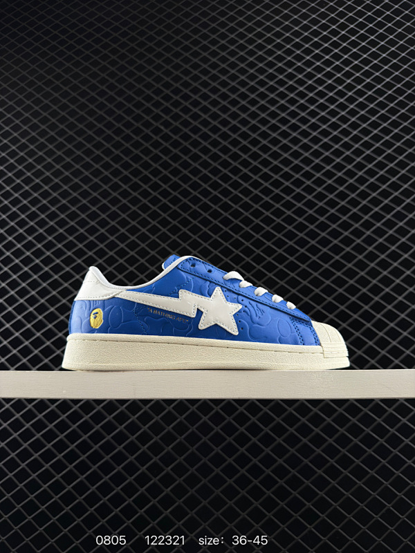 105 阿迪达斯 Bape x Adidas Superstar 贝壳头休闲板鞋 货号；JR2702 尺码：36～45  编码：122321  详情       ¥ 105