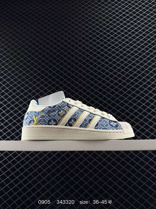 100 阿迪达斯adidas originals Superstar防滑耐磨轻便透气 低帮 贝壳头板鞋 LV联名 货号BZ6012 91尺码：36-45 编码：343320  详情