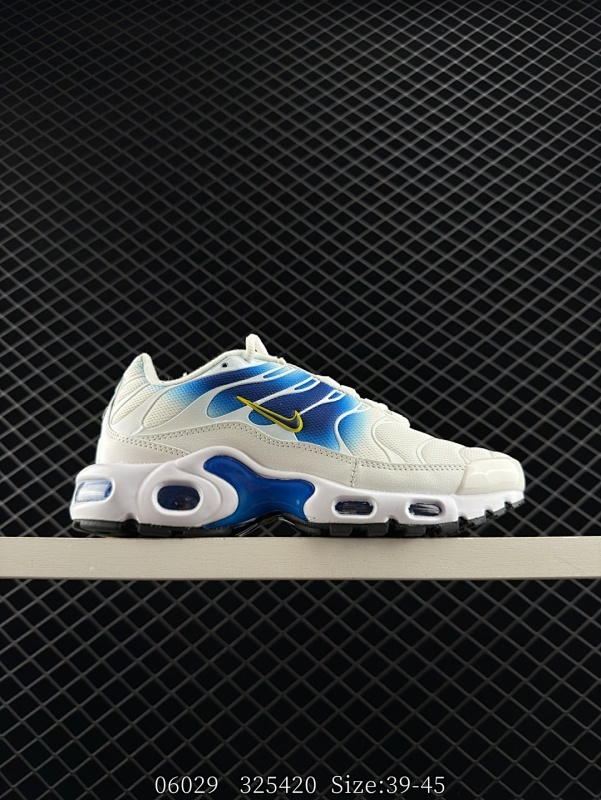100 Nike Air Max Plus 耐克 轻便缓震 耐磨大气垫系列 跑鞋 全新的鞋面材质搭配TPU波浪纹理与内靴设计 打造如袜子般的贴合支撑体验 带来更加舒适的支撑于包裹感受 动态网状鞋带系统