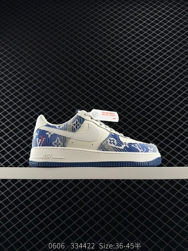 110 耐克Nike Air Force 1'07 Low 斯图西联名 渐变牛仔 空军一号低帮休闲板鞋 原楦头原纸板 原装鞋盒 定制五金配件 内置全掌气垫 原厂鞋底  货号：XS1958-586 尺码
