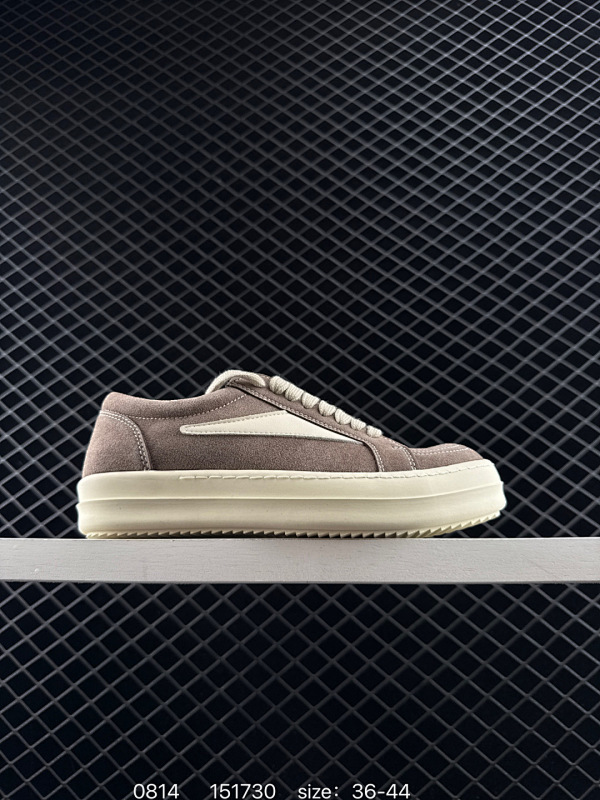 150  Rick Owens DRKSHDW Hollywood  瑞克·欧文斯 油蜡皮/ 棕色  【面料】 东莞原厂进口全新2025年新材质 高丝光轻绒感12盎司帆面 【鞋带】 鞋带采用水染定织法