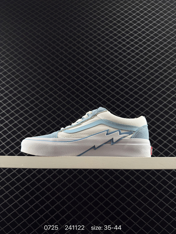 110 原厂原盒原模。万斯 官方旗舰店VANS HI 黑翻毛皮低帮闪电休闲男女滑板鞋  工艺：硫化1:1（重量1:1、真标、原钢印、材质标、鞋型标、合格证） Size：35-44 编码241122