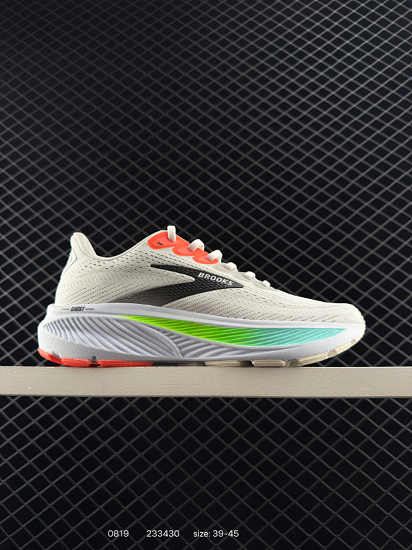 150 Brooks 布鲁克斯 Ghost 17 超弹轻盈跑步鞋 实拍首发  低帮透气缓震支撑休闲运动慢跑鞋 采用改进工程空气网眼组合热熔工艺 鞋面材质搭载DNA LOFT V2密度泡棉缓震系统 中底