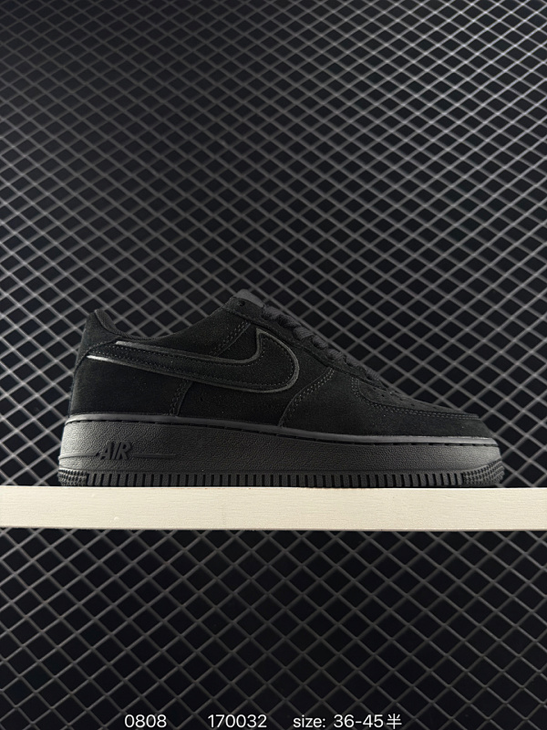 160 公司级✅Air Force 1 Low 麂皮黑武士 原楦头原纸板 打造纯正空军版型 #专注外贸渠道 全掌内置蜂窝气垫 #原盒配件 原厂中底钢印、拉帮完美 官方同步上架 货号：HQ1966-00