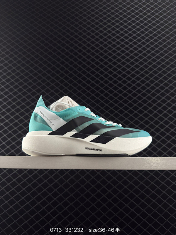 160 【公司级】阿迪达斯 ADIDAS ADIZERO ADIOS PRO EVO 1 舒适百搭 网布防滑 低帮 碳板跑步鞋 男女同款厚底增高老爹鞋「史上最轻」竞速跑鞋 ADIZERO ADIOS