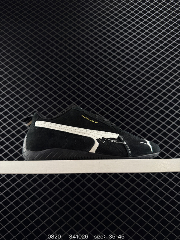130 PUMA/彪马 x Balenciaga巴黎世家 speedcat 薄底鞋 牛皮 圆头做旧磨损 低帮 生活休闲鞋 男女同款 棕色 注意⚠️此款不能减掉logo线头‼️ 否则不能退换‼️ 847