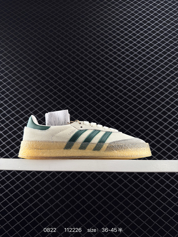 130 KITH x Clarks x Adidas Originals 8th Street Samba "Savannah"桑巴舞街头系列德训运动板鞋 采用固色翻毛皮组合牛剖革鞋面材质 外置正确3