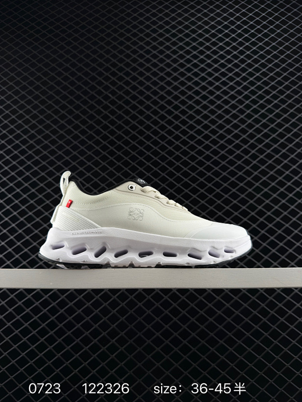 130 男女鞋真标半码制，采用人体工程超薄透气网织布鞋面材质，搭镂空CloudTec®️科技泡棉缓震加厚中底，外置耐磨防滑橡胶底片❗️为跑者造浪，来自瑞士运动品牌-昂跑西班牙百年皮具奢华品牌/罗意威L