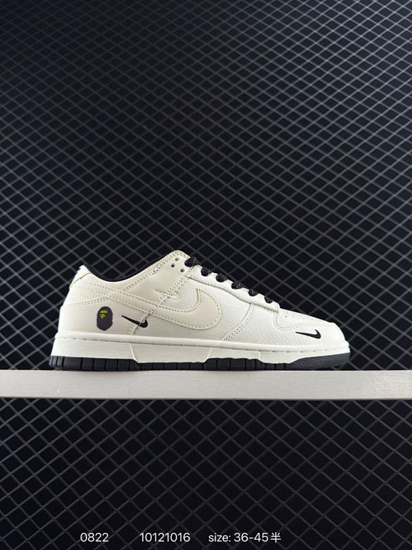 80 Nike SB Dunk Low“BAPE联名——米白小黑勾” 周年高端定制 低帮休闲板鞋 定制鞋盒 大厂纯原品质出货 超高清洁度 皮料切割干净无任何毛边 细节完美  货号：XD6188-037