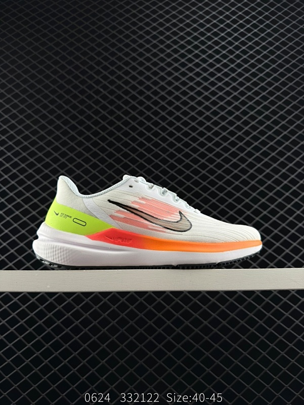 110 耐克 男女鞋 Nike Zoom WINFLO 9代飞线贾卡轻质透气休闲运动跑步鞋“登月温弗洛9代”稳固贴合，助你专注畅跑。疾速风范，打造日常跑步佳选；轻盈非凡，塑就流畅迈步体验。中底融入充足