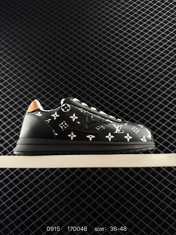 240 LOUIS VUITTON x Nigo 联名款 Buttersoft FW25 圆头系带 低帮 生活休闲鞋 男款 黑色 尺码：36-48 编码：170048