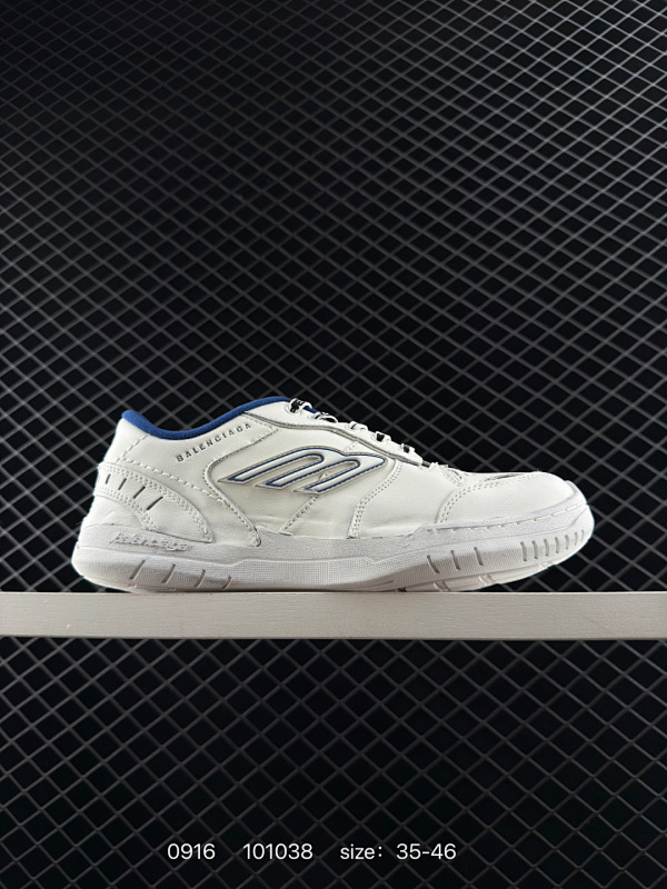 190 ❤️Balenciaga Hamptons Worn-Out 巴黎世家十八代 牛皮革 圆头系带 低帮 生活休闲鞋板鞋  S2纯原生产线出品全套原纸板楦头开发 最原汁原味的灵魂版型 全鞋荧光划线