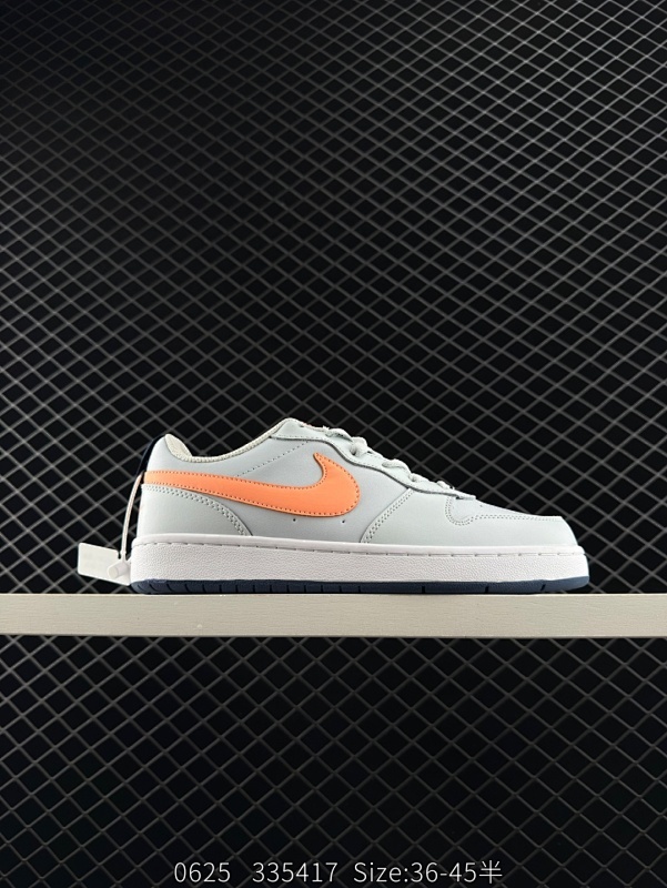 85 耐克（NIKE）男女子运动鞋 COURT BOROUGH LOW 小空军低帮板鞋。1.其皮革材质的鞋面结合网眼鞋舌，在出众外观与质感的同时提供稳固支撑，并且提升透气性。弹力鞋垫，耐穿舒适，增加缓