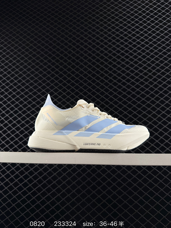 120 阿迪达斯Adidas Adizero Pro Evo 4 M 全掌碳板阿迪超轻透气缓震跑鞋整体外观造型与adiZero Adios Pro EVO 1非常相似 中底配置方面搭载全掌Lights