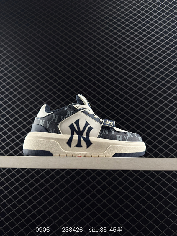130 2022ss春季学院穿搭爆款Korea韩国限定，联乘NY美国榄球洋基队 MLB Chunky Liner New York Yankees学长鞋系列低帮老爹风轻量增高厚底百搭休闲运动慢