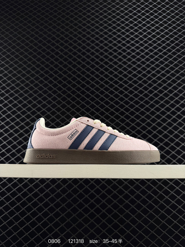 90 AD Neo VL Court CLASSIC 阿迪三叶草 绒面麂皮防滑耐磨轻便低帮板鞋  三叶草休闲复古运动板鞋 官方一比一制作 经典侧面三道杠和鞋舌三道杠的标示彰显其身份 承载青春情怀的板鞋