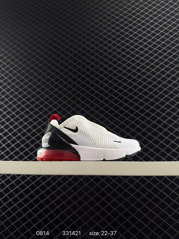 105 耐克童鞋Nike NIKE AIR MAX 270 混合科技 透气后掌半气垫童鞋慢跑鞋  货号：AO2372  码数：22～37 编号：331421  详情      ¥ 105