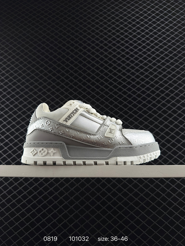 160 Louis Vuitton/路易威登 小胖丁抽屉礼品鞋盒及包装说明书防尘布袋物件，采用细柔小牛皮革鞋面材质，鞋垫嵌入加厚软感EVA物料，后跟耐弯折滴塑支撑片，全新开发TPU光泽组合隔色鞋底❗这