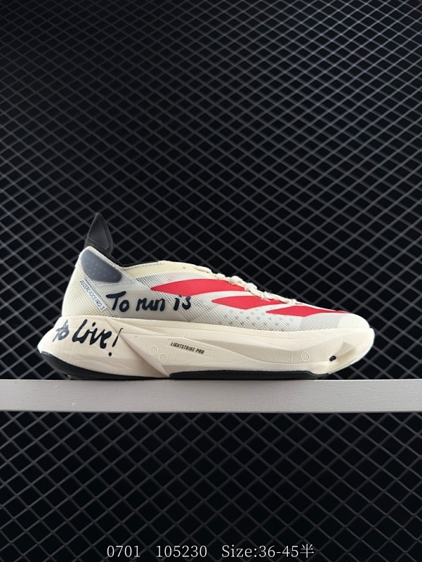 150 Adidas Adizero Adios Pro 3马拉松飞线贾卡轻质透气休闲运动跑步鞋 采用双层透气网纱 Flywire动态飞线绑缚鞋面材质 内置Zoom小气垫装置  货号：IG6444 尺