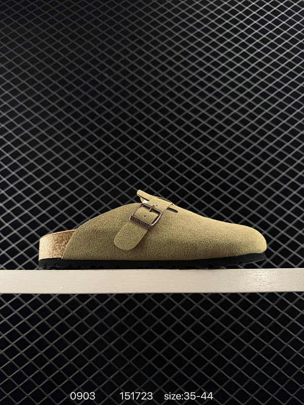 115 德国百年知名鞋履品牌·博肯Birkenstock 秋冬新款 勃肯半拖凉鞋系列加棉 加绒包头拖鞋 广东原产#采用质地柔软牛皮革 中底搭载缓震软木橡胶 外置EVA轻量片装外底  尺码：看图所示 编