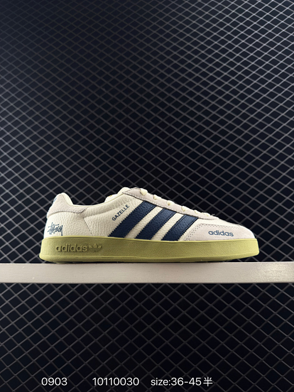 150 Adidas Gazelle Indoor Trainers 古驰联名---奶白灰紫 原厂定制长毛翻毛皮组合环保纤维革鞋面材质 内置环保海玻璃鞋垫 外置RB橡胶大底