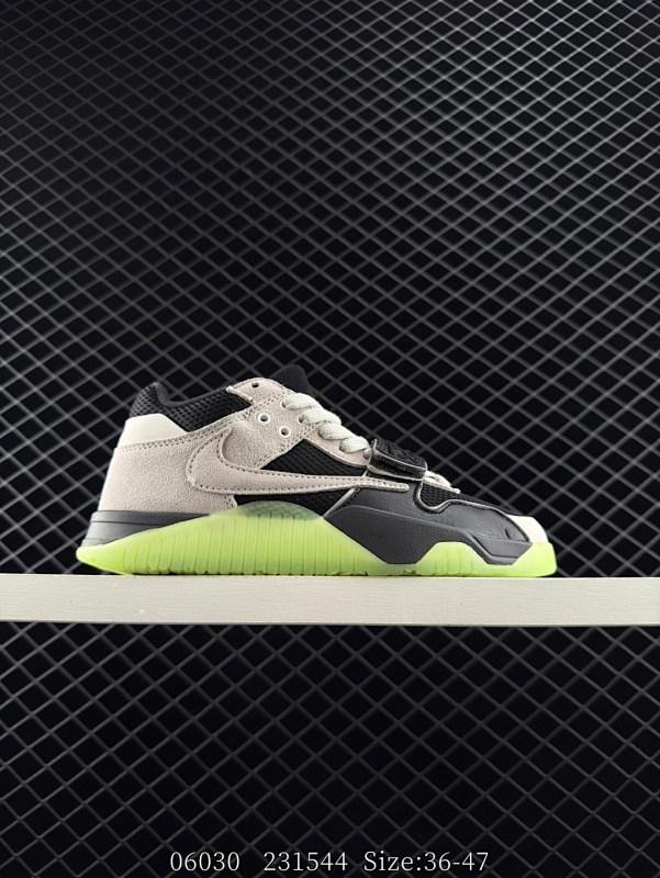 220 公司级✅Travis Scott x Jordan Jumpman Jack TR “Bright Cactus”舒适百搭 防滑耐磨 中帮 复古篮球鞋  大倒钩篮球鞋 鞋款以训练鞋为灵感，鞋面