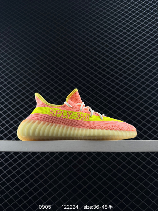 120 真爆✅阿迪达斯Adidas Yeezy Boost 350V2 椰子 镂空呼吸网纱材质 侃爷限定 百搭轻便爆米花中底休闲运动慢跑鞋 货号:FX9035 编码：122224 Size:36～48