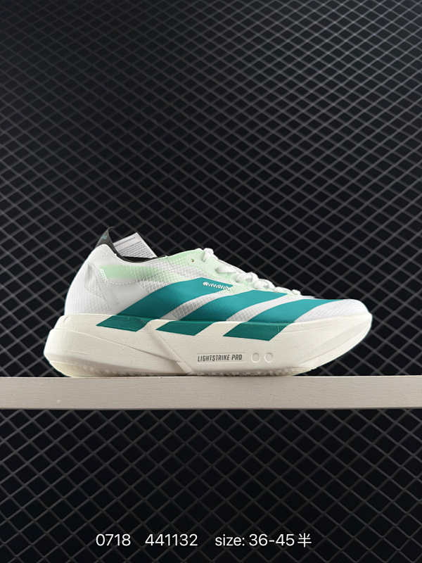 160 阿迪达斯Adidas Adizero Adios 4 M马拉松飞线贾卡轻质透气休闲运动跑步鞋  采用双层透气网纱 Flywire动态飞线绑缚鞋面材质 内置Zoom小气垫装置  货号：JR126