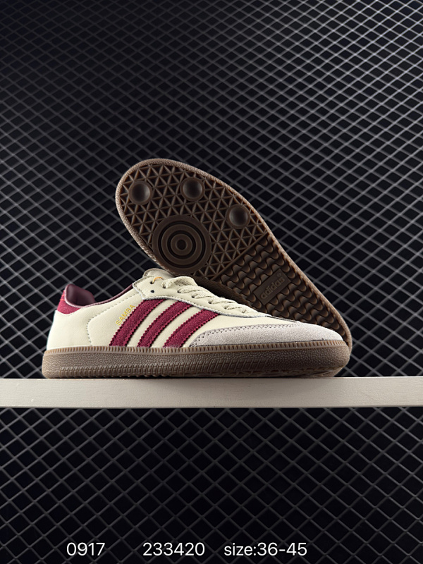 100 真标 Adidas/阿迪达斯 男女运动鞋 三叶草SAMBAVEGAN休闲鞋 德训鞋 复古板鞋经典运动鞋。采用环保设计的焕新adidas Samba经典鞋, 柔