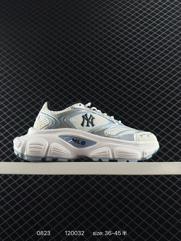 160 美职棒（MLB）BigBall Chunky 纽约洋基队厚底增高老爹鞋男女复古鞋中性纽约洋基队休闲经典运动鞋。加厚鞋底，侧面有撞色NY标识，打造出时尚外观，尽显独特而强烈的时尚格调。MLB老爹