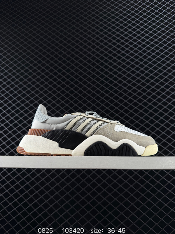 100 alexander wang x adidas originals Turnout Bball Trainer Light 联名款 拼色 减震防滑轻便 低帮 生活休闲鞋 男女同款 灰棕拼色 尺
