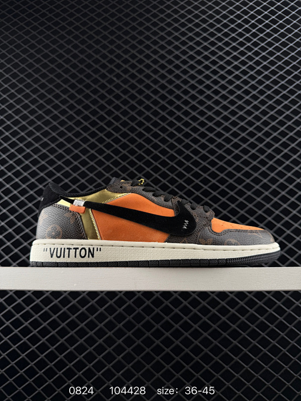 140 ✅Louis Vuitton x Air Jordan 1 High LV联名 棕色 AJ1 乔丹1代 aj1 乔1 LV联名 乔丹篮球鞋 货号:554724-555 尺码:36-45 编码：