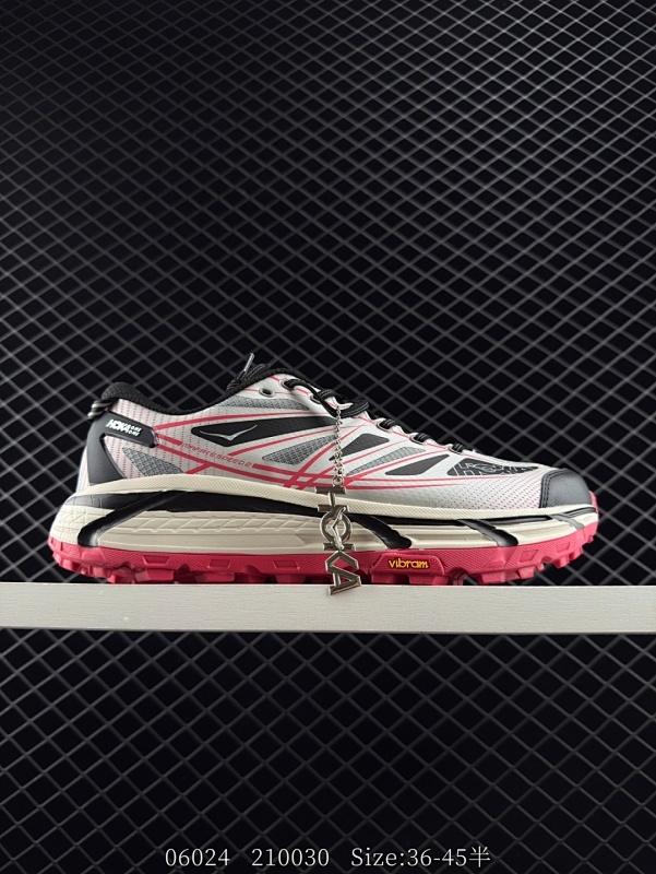 150 HOKA ONE ONE Mafate Speed 2 Low 轻量低帮户外越野跑鞋 户外山脉越野轻量运动跑鞋 鞋面用轻的无缝架构 鞋带用了弹性不易松脱的扁宽弹性鞋带 轻薄的TPU贴在透气的鞋