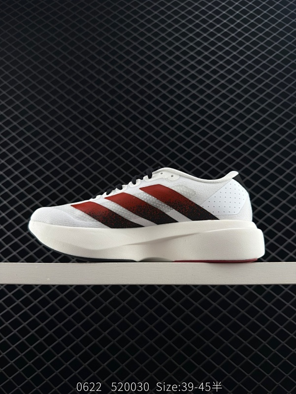 150 Adidas Adizero Evo SL M 阿迪超轻透气缓震跑鞋 整体外观造型与adiZero Adios Pro EVO 1非常相似 中底配置方面搭载全掌Lightstrike Pro