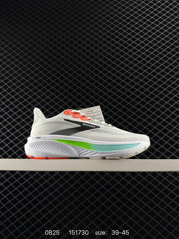 150 Brooks 布鲁克斯 Ghost 17 超弹轻盈跑步鞋 实拍首发  低帮透气缓震支撑休闲运动慢跑鞋 采用改进工程空气网眼组合热熔工艺 鞋面材质搭载DNA LOFT V2密度泡棉缓震系统 中底