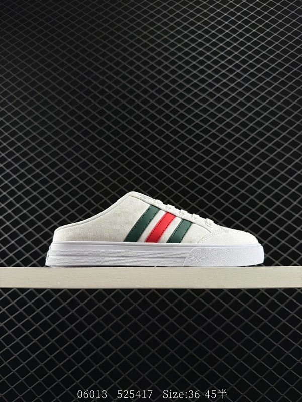 85 Adidas/阿迪达斯 ADIDAS NEO VS SET MULE男女半拖休闲帆布鞋 采用套入式结构和无后跟设计，力求让舒适感更上一层楼。脚感舒适，轻松上脚  类型：男女鞋 货号：FX4847