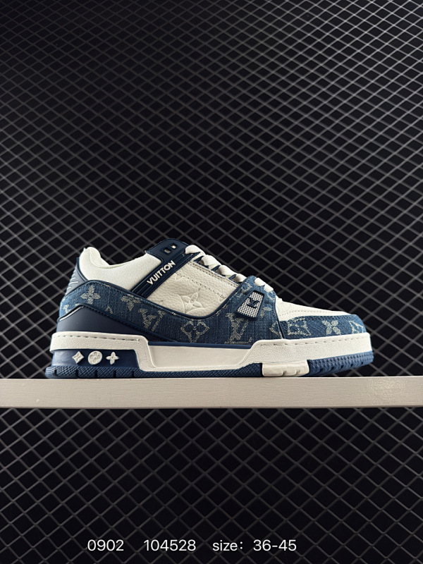 140 真标✅Louis Vuitton Trainer Sneaker Low 全新 LV 路易威登 休闲运动文化百搭板鞋 ！ ID:104528  Size:36～45  详情