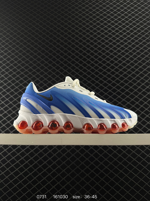 150 耐克 Nike Air Max DN8 全掌气垫科技运动跑步鞋FQ7860-001。鞋款采用醒目渐变织物和动态波浪状结构鞋面，搭配黑色中底和外底，以及迷你黑色 Swoosh 标志，采用 8 根