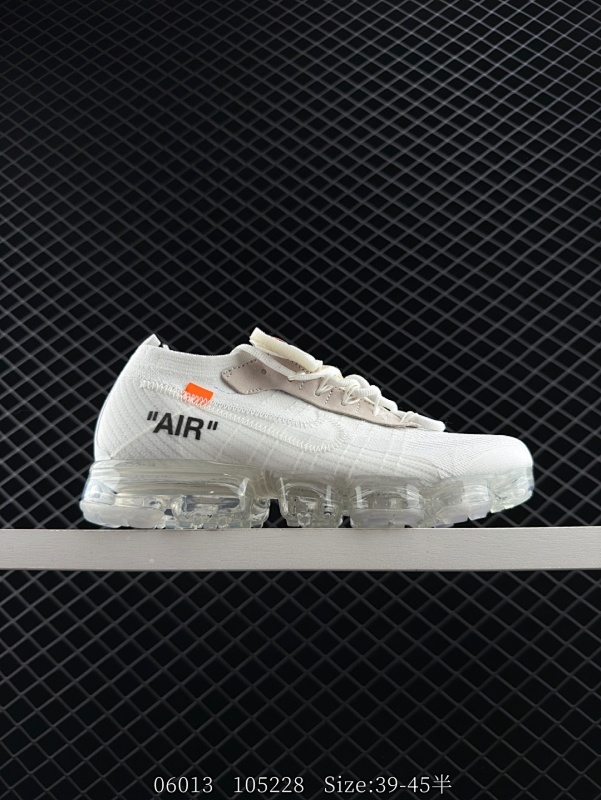 140 耐克Off-White x Nike Air Vapormax Flyknit 2.0BlackWhite二代全掌大气垫系列飞织低帮百搭休闲运动慢跑鞋 货号：AA3831 100 尺码：39