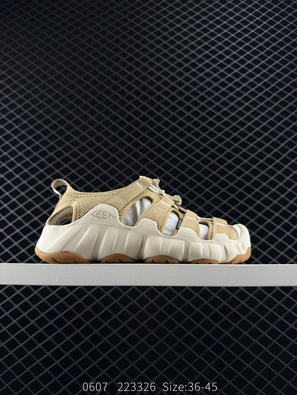 130 男女鞋原楦原纸版开发，采用开发MD超轻耐磨发泡配比泡棉式原色一体成形鞋模，外置防滑纹路模块❗️溯溪鞋杀疯了,户外通勤都能打！人气户外休闲鞋品牌-科恩KEEN Hyperport H2 超级避风
