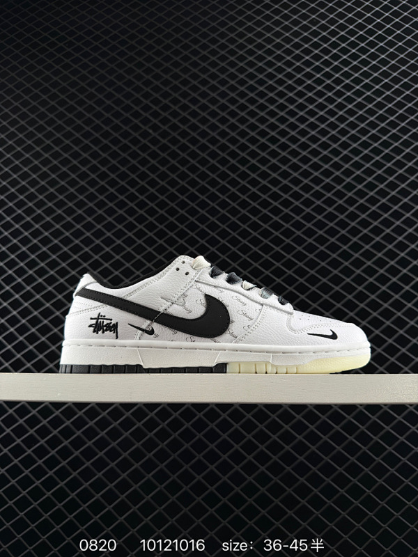 80 海外爆款限量发售！公司级 Nike SB Dunk Low“斯图西——白色黑勾” 周年高端定制 低帮休闲板鞋 定制鞋盒 大厂纯原品质出货 超高清洁度 皮料切割干净无任何毛边 细节完美  货号：N