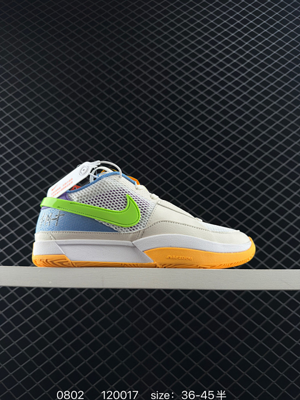 85 ✅Nike Ja 1 EP 莫兰特 采用透气轻量网织鞋面材质 配置两枚圆形Zoom Air纤维气垫及后掌缓震泡棉材质 分段式结构防滑橡胶外底 货号：FV1288-001 尺码：36 36.5 3