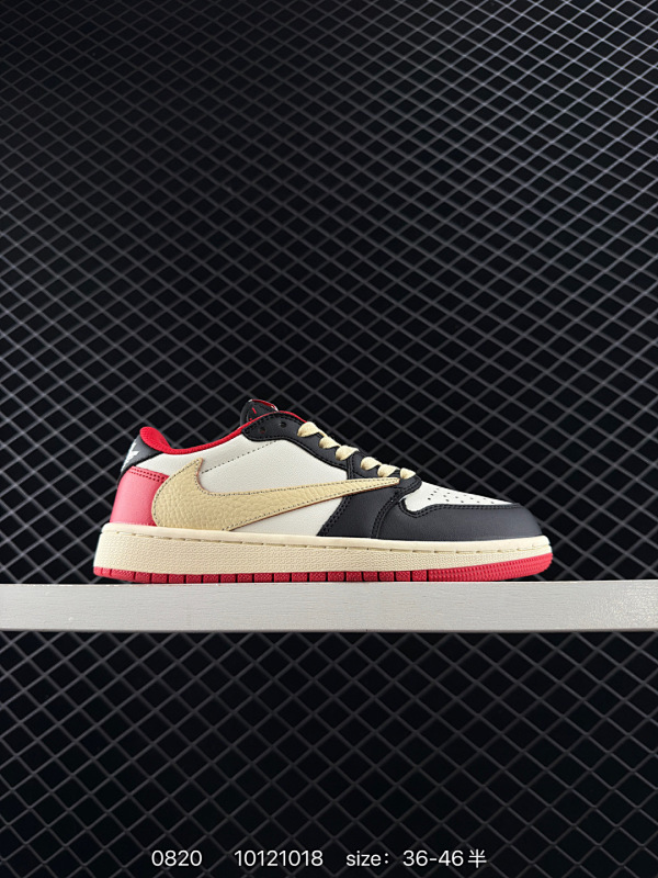 90 ✅AJ1倒勾Travis Scott x Air Jordan 1 ” Reverse Mocha “ AJ1乔1 TS 闪电 联名倒钩 低帮文化篮球鞋 完美品质出货 细节如图所示  鞋面切割工