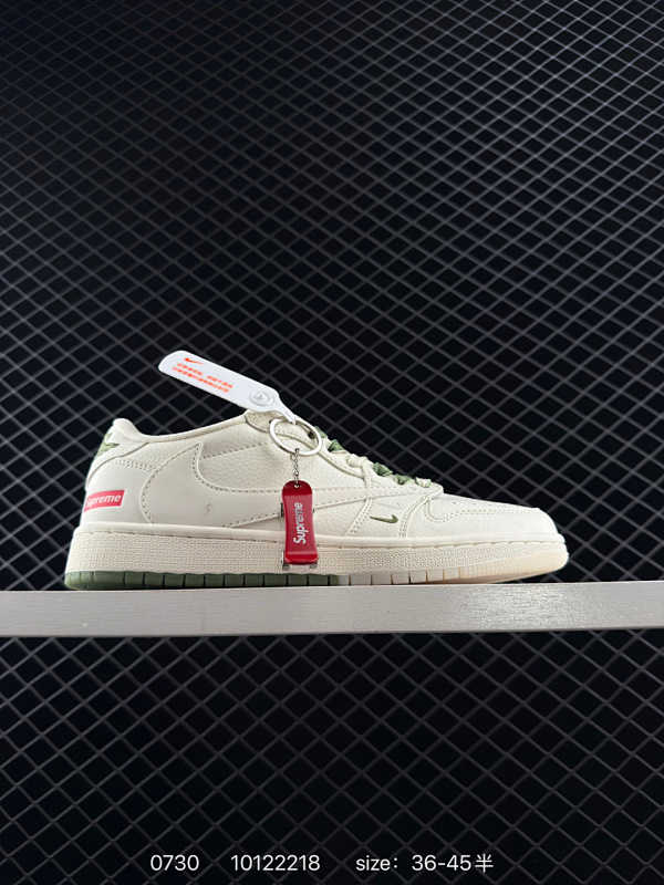 90 公司级✅Nike Air Jordan 1 x Travis Scott AJ1倒勾 乔一倒钩 ‘DIY’定制 耐克 低帮文化篮球鞋  完美品质出货 细节如图所示  鞋面切割工整  冲孔整齐干净