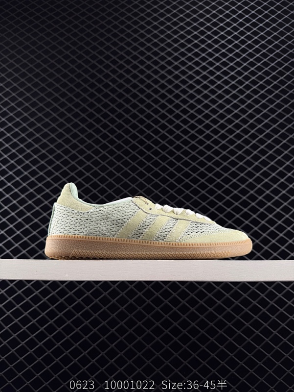 110 ✅Addis Original Samba OG 复古单品 编织系列 复古桑巴板鞋 这款桑巴鞋展示了高质量的工艺 带有装饰的超锁缝制和无缝的手感 柔软、柔软的皮革造型和标志性的3条纹完成了精致