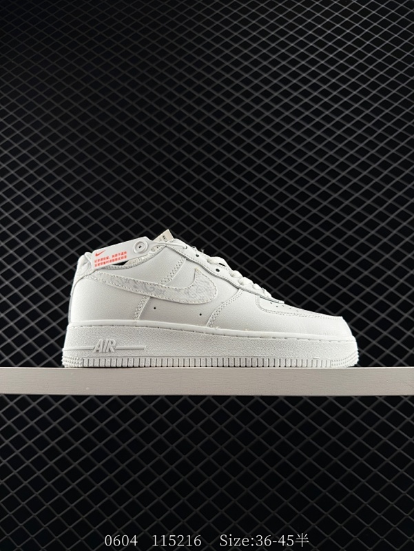 80 Nike Air Force 1 Low "Paisley Swoosh"白灰腰果花 空军一号低帮百搭休闲运动板鞋 全网最具性价比版本没有之一 2022全新楦头鞋型 鱼鳞大底 历时开发三个月 清