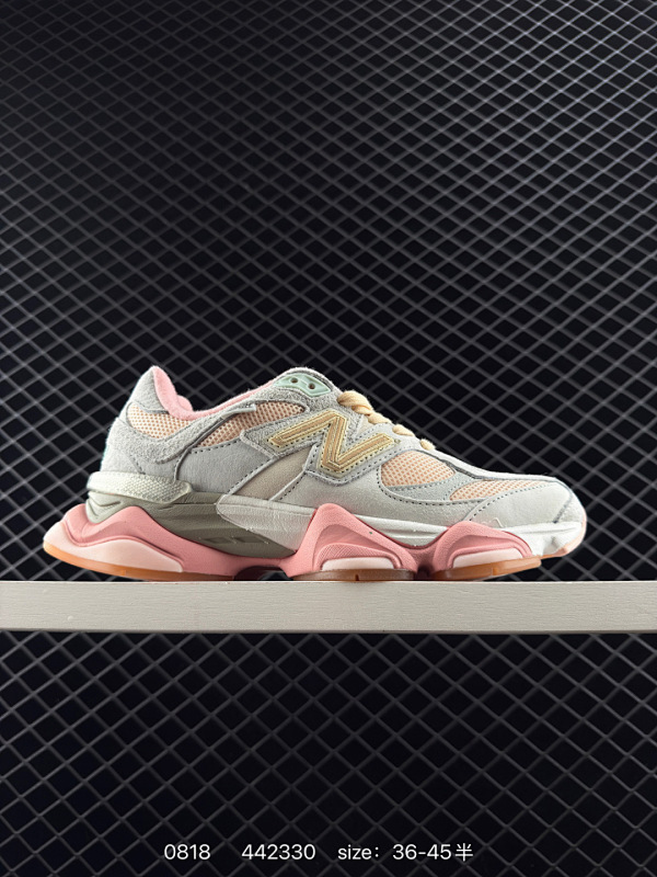 150 New Balance NB 9060 鞋款灵感源自设计师本人对夏日的怀日回忆。鞋面大身由空间双格及磨砂鞋面拼接而生，配以柔和、温暖的粉橘色调，夏日氛围拉满采用大面积网眼以及麂皮材质覆盖鞋身，